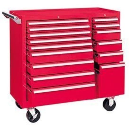 KENNEDY Kennedy® 315XR K1800 Series 39-3/8"W X 18"D X 39"H 15 Drawer Red Roller Cabinet 315XR